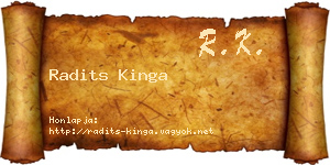 Radits Kinga névjegykártya